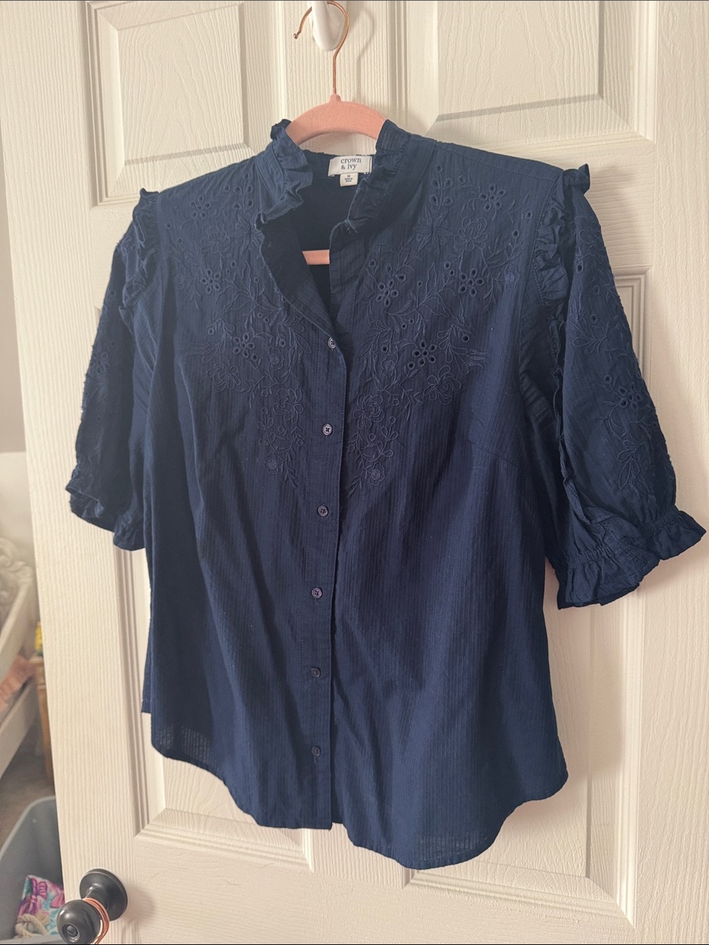 Crown & Ivy Eyelet Blouse